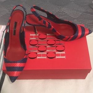 Carolina Herrera Stripped Pumps